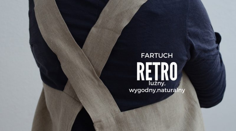 Fartuch lniany w stylu retro, vintage